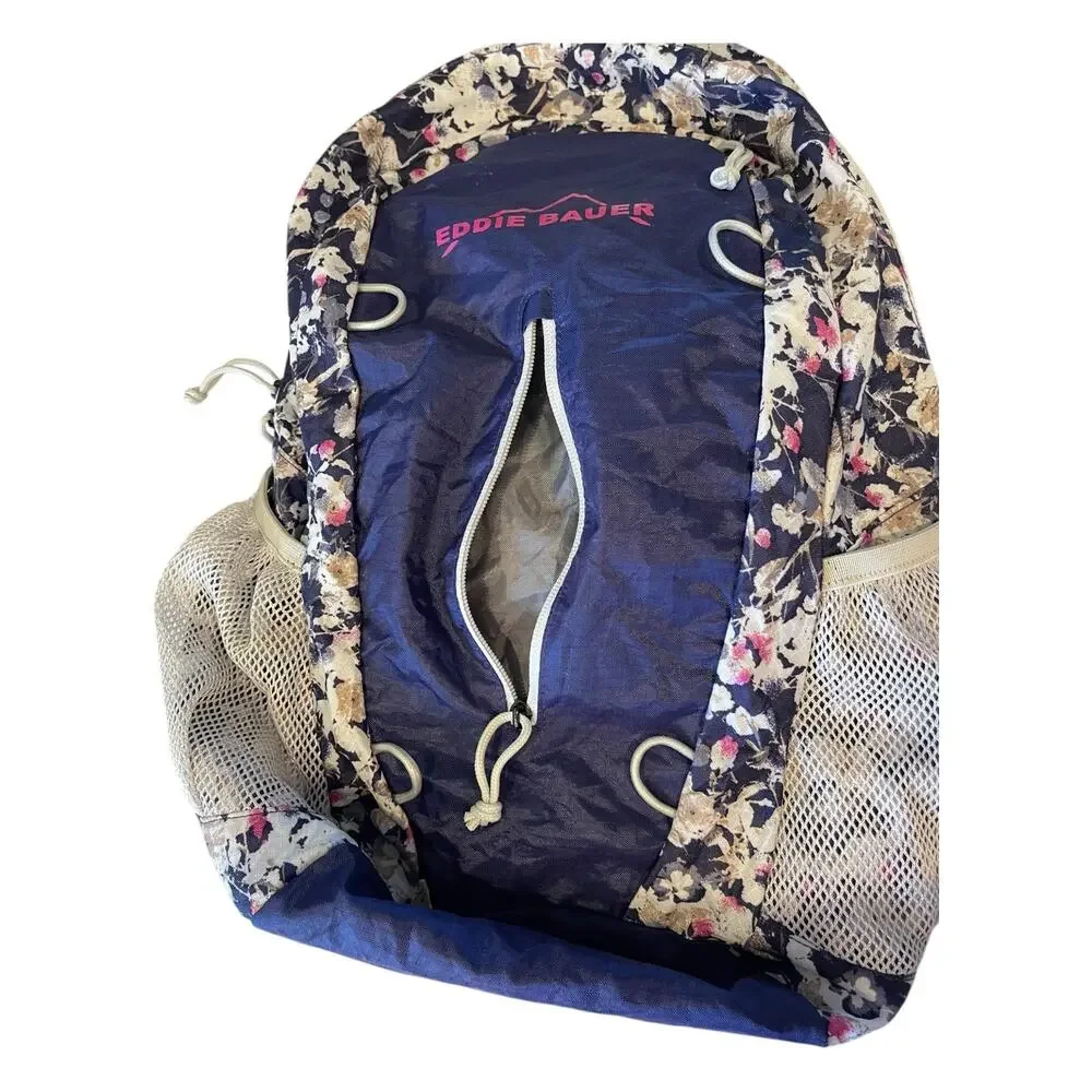 Eddie Bauer Stowaway Convertible Light Backpack Daypack Floral Design